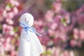 Teru teru bozu is a small traditional handmade doll made of white paper or cloth.This talisman is supposed to have magical powers Royalty Free Stock Photo