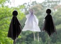 Teru Teru Bozu or Handmade Japanese Doll Rain in Black and White Color Hanging on The Ceiling with Rain Drop in Raining Season Royalty Free Stock Photo