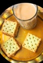 Tes with biscuits images crakers with cup tea Royalty Free Stock Photo