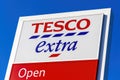 Tesco Extra supermarket logo advertising sign Royalty Free Stock Photo