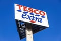 Tesco Extra supermarket logo advertising sign Royalty Free Stock Photo