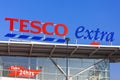Tesco Extra supermarket logo advertising sign Royalty Free Stock Photo