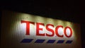 Tesco logo on supermarket sign Royalty Free Stock Photo