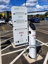 Tesco supermarket electric vehicle charging pod point Royalty Free Stock Photo