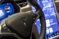 Tesla car steering wheel