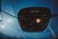 Tesla Car View. Automobile Charge Tank Concept.