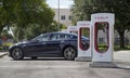 Tesla charging stations of Florida Turnpike Royalty Free Stock Photo