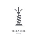 Tesla coil icon. Trendy Tesla coil logo concept on white background from Science collection Royalty Free Stock Photo