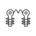 Tesla coil icon vector isolated on white background, Tesla coil sign , sign and symbols in thin linear outline style Royalty Free Stock Photo