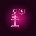 tesla coil neon icon. Elements of Mad science set. Simple icon for websites, web design, mobile app, info graphics