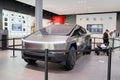 Tesla Cybertruck in car showroom