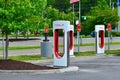 Tesla electric car charging station Royalty Free Stock Photo