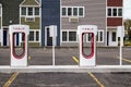 Tesla Electric Car Charging Station Royalty Free Stock Photo