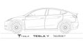 Tesla electric car model Y silhouette, vector illustration