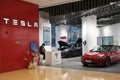 TESLA electric car retail store with sales Royalty Free Stock Photo