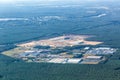 Tesla Gigafactory Berlin Brandenburg Giga Factory construction site aerial view photo Royalty Free Stock Photo