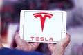 Tesla logo Royalty Free Stock Photo