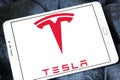 Tesla logo Royalty Free Stock Photo