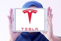 Tesla logo Royalty Free Stock Photo