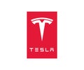 Tesla logo editorial illustrative on white background Royalty Free Stock Photo