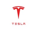 Tesla logo editorial illustrative on white background Royalty Free Stock Photo