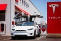Tesla model x electric car Royalty Free Stock Photo