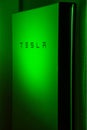 Tesla Powerwall recharegable home battery system. Green light