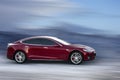 Tesla red car. Royalty Free Stock Photo
