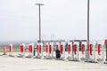 Tesla super charging station in construction at Kettleman City and the 5 Fwy, CA Royalty Free Stock Photo