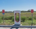 Tesla Supercharger in Flatonia, Texas, USA