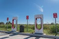 Tesla Supercharger in Flatonia, Texas, USA