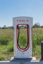 Tesla Supercharger in Flatonia, Texas, USA