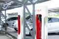 Tesla Supercharger 250 kW dock station for high speed tesla brand ev car batter charge open service in Bangkok,THAILAND, November