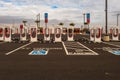 Tesla Supercharger station being built at Harris Ranch, preparing for many future electrical vehicles in California.