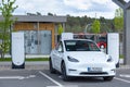 Tesla-Supercharger v4 Lounge Gigafactory Berlin-Brandenburg in Europe, Environmental conservation, sustainable and efficient