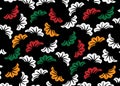 African Print fabric, Ethnic handmade ornament for your design, tribal pattern motifs floral elements. Vector Afro texture