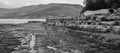 Tessellated Pavement in Pirates Bay. Black and White.