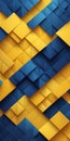 Tessellated Shapes in Yellow Indigo