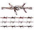 Tessellating Barbed Wire Elements Royalty Free Stock Photo