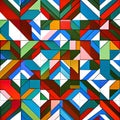 Tessellating Tiles: An image of a geometric pattern created with tessellating shapes, in a mix of contrasting colors and bold de