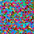 Tessellating Tiles: An image of a geometric pattern created with tessellating shapes, in a mix of contrasting colors and bold de