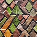 A tessellation of leaves in various sizes and colors, falling in different directions1, Generative AI Royalty Free Stock Photo