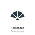 Tessen fan vector icon on white background. Flat vector tessen fan icon symbol sign from modern tools and utensils collection for