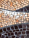 Tesserae. Small mosaic tiles. Close-up