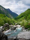 Tessin, Swiss - View on the Lavertezzo village, an old Swiss village