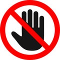 Stop Sign no entry vector Prohibited Sign Stop Hand Forbidden sign symbol