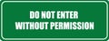 Do not enter without permission icon No Entry Prohibited Royalty Free Stock Photo