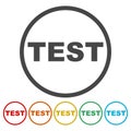 Test button, Test icon set