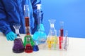 test chemical analysis laboratory chemistry industry. Royalty Free Stock Photo