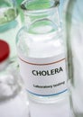 Test cholera in laboratory, conceptual image